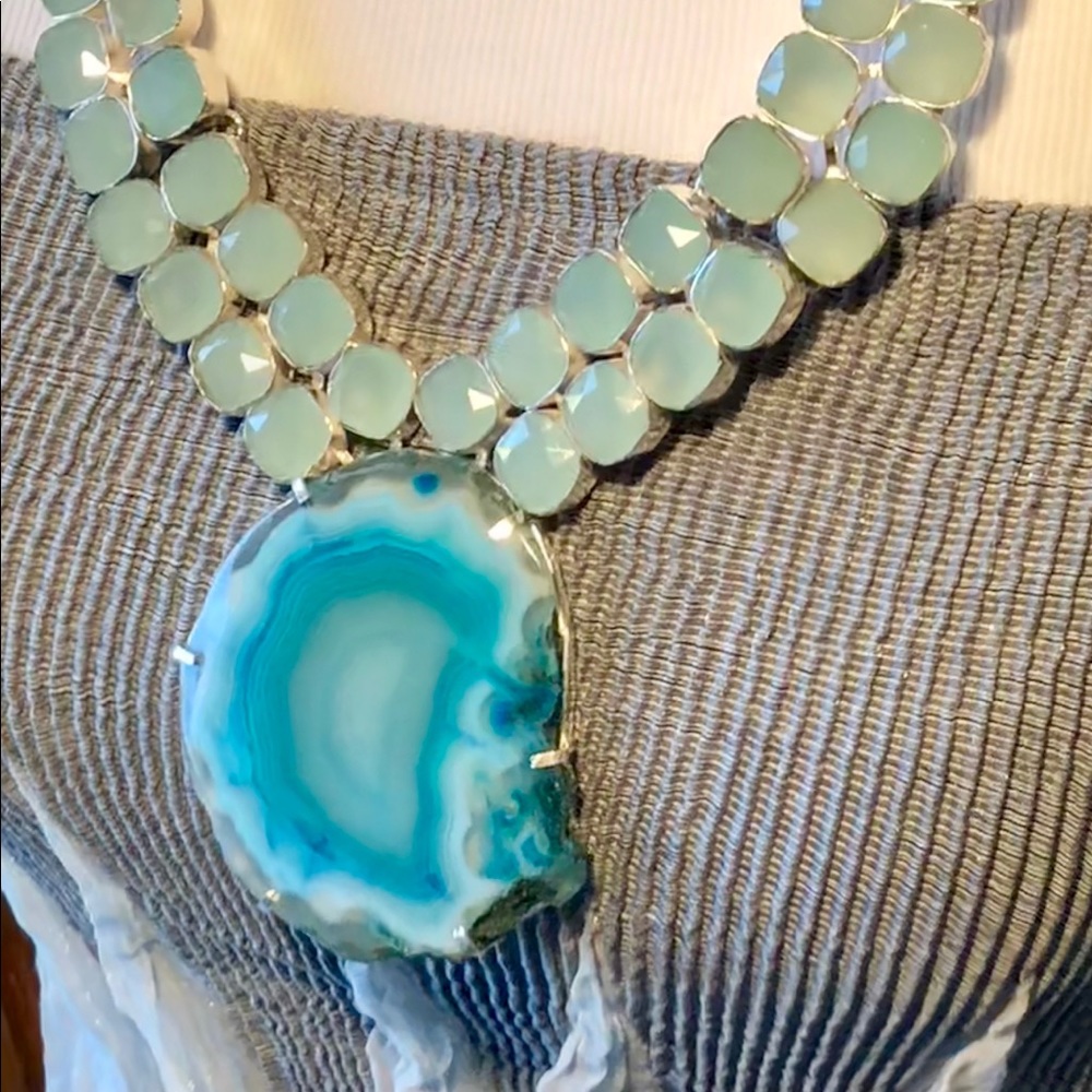 Robin's Nest Jewels Blue and Silver Necklace - Picture 7 of 8
